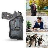 ECO Leather Optical Concealment Holster Inside The Waist with Metal Clip by Houston FIT Most Full Sizes, Like XDM, Glock 17/19/21, 92 FS (with Laser)