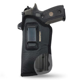ECO Leather Optical Concealment Holster Inside The Waist with Metal Clip by Houston FIT Most Mid & Full Sizes, Like Glock 17 / 22, 19 / 23, S&W M&P, Beretta 92, Ruger with Laser O Flashlight (with Laser)