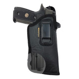ECO Leather Optical Concealment Holster Inside The Waist with Metal Clip by Houston FIT Most Mid & Full Sizes, Like Glock 17 / 22, 19 / 23, S&W M&P, Beretta 92, Ruger with Laser O Flashlight (with Laser)