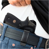 ECO Leather Optical Concealment Holster Inside The Waist with Metal Clip by Houston FIT Most Mid & Full Sizes, Like Glock 17 / 22, 19 / 23, S&W M&P, Beretta 92, Ruger with Laser O Flashlight (with Laser)