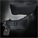 ECO Leather Optical Concealment Holster Inside The Waist with Metal Clip by Houston FIT Most Mid & Full Sizes, Like Glock 17 / 22, 19 / 23, S&W M&P, Beretta 92, Ruger with Laser O Flashlight (with Laser)