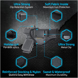 IWB Optical Gun Holster by Houston - Eco Leather Concealed Carry Soft Material | Suede Interior for Maximum Protection