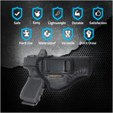 IWB Optical Gun Holster by Houston - Eco Leather Concealed Carry Soft Material | Suede Interior for Maximum Protection