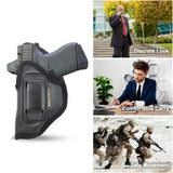 ECO Leather Optical Concealment Holster Inside The Waist with Metal Clip by Houston FIT Glock 43 & 42, SIG P365, KAHR PM 45, MAKAROV, KELTEC PF9 / P11