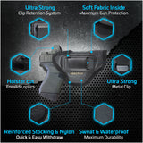 ECO Leather Optical Concealment Holster Inside The Waist with Metal Clip by Houston FIT Glock 43 & 42, SIG P365, KAHR PM 45, MAKAROV, KELTEC PF9 / P11