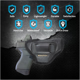 ECO Leather Optical Concealment Holster Inside The Waist with Metal Clip by Houston FIT Glock 43 & 42, SIG P365, KAHR PM 45, MAKAROV, KELTEC PF9 / P11