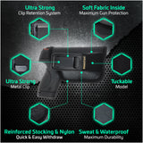 IWB Revolver Holster by Houston - Tuckable ECO Leather Concealed Carry Soft Material | Suede Interior | Fits: Most Full Sizes, Like XDM, Glock 17/19/21, 92 FS (with Laser)