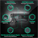 IWB Revolver Holster by Houston - Tuckable ECO Leather Concealed Carry Soft Material | Suede Interior | Fits: Most Mid & Full Sizes, Like Glock 17 / 22, 19 / 23, S&W M&P, Beretta 92, Ruger with Laser O Flashlight (with Laser)