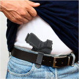 IWB Revolver Holster by Houston - Tuckable ECO Leather Concealed Carry Soft Material | Suede Interior | Fits: Most MIDSIZES & Compact 9/40/45 with Laser
