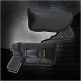 IWB Revolver Holster by Houston - Tuckable ECO Leather Concealed Carry Soft Material | Suede Interior | Fits: Most MIDSIZES & Compact 9/40/45 with Laser