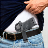 IWB Tuckable ECO Leather Holster - by Houston - Concealment Inside The Waist with Metal Clip FIT Glock 42 / 43 / 43X, SIG P365 / P938 W / Compact Laser