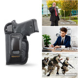 IWB Tuckable ECO Leather Holster - by Houston - Concealment Inside The Waist with Metal Clip FIT Glock 42 / 43 / 43X, SIG P365 / P938 W / Compact Laser