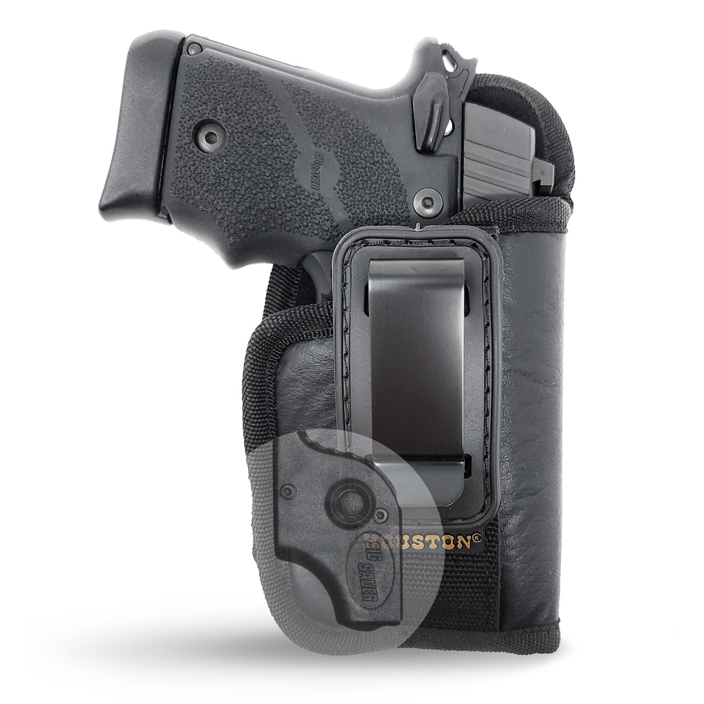 thumbnail image 2 of Houston IWB Leather Holster With Mag Pouch - Inside Waistband Holster For Glock 43, SIG P365 & Compact Pistols 2 of 12