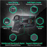 IWB Tuckable ECO Leather Holster - by Houston - Concealment Inside The Waist with Metal Clip FIT Glock 42 / 43 / 43X, SIG P365 / P938 W / Compact Laser