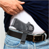 IWB Tuckable ECO Leather Holster - by Houston - Concealment Inside The Waist with Metal Clip FIT Glock 42 / 43 / 43X, SIG P365 / P938 W / Compact Laser