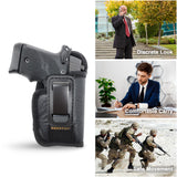IWB Tuckable ECO Leather Holster - by Houston - Concealment Inside The Waist with Metal Clip FIT Glock 42 / 43 / 43X, SIG P365 / P938 W / Compact Laser