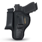 IWB Gun Holster with Mag Pouch by Houston - ECO Leather Concealed Carry Soft Material | FITS Glock 17/21, H &K,Beretta 92 FS,XDM,Ruger 45 BERSA PRO,PX4,FNX 45,FNH 45,HI Point 9/40/45 MM