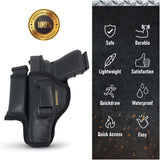 IWB Gun Holster with Mag Pouch by Houston - ECO Leather Concealed Carry Soft Material | FITS Glock 17/21, H &K,Beretta 92 FS,XDM,Ruger 45 BERSA PRO,PX4,FNX 45,FNH 45,HI Point 9/40/45 MM