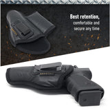 IWB Gun Holster with Mag Pouch by Houston - ECO Leather Concealed Carry Soft Material | FITS Glock 17/21, H &K,Beretta 92 FS,XDM,Ruger 45 BERSA PRO,PX4,FNX 45,FNH 45,HI Point 9/40/45 MM