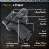 IWB Gun Holster with Mag Pouch by Houston - ECO Leather Concealed Carry Soft Material | FITS Glock 17/21, H &K,Beretta 92 FS,XDM,Ruger 45 BERSA PRO,PX4,FNX 45,FNH 45,HI Point 9/40/45 MM