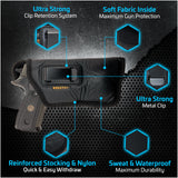 Houston Gun Holsters - ECO Leather Concealed Carry Soft Material | FITS Most Mid & Full sizes, like Glock 17 / 22, 19 / 23, S&W M&P, BERETTA 92, Ruger WITH LASER O FLASHLIGHT (with Laser), Black