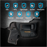 IWB Gun Holster by Houston | ECO Leather Concealment Inside | The Waistband with Metal Clip | Fits: Glock 42 / 43 / 43X, SIG P365 / P938, Kahr PM9 40 / 45 Kel-Tec PF9 / P11 W / COMPACT LASER