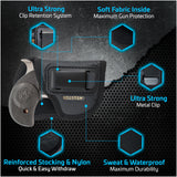 IWB Gun Holster by Houston - ECO Leather Concealment Inside The Waistband with Metal Clip Compatible with Bond Arms | Roughneck | Backup | Texas Defender 1 .410 / 357 / 38 / .9 / .45, 2.5 Barrel