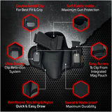 Tactical Pancake Gun Holster by Houston | ECO Leather Concealed Carry Soft Material | Suede Interior for Protection | Inside The Waistband | Right Hand Fits most 1911 4" & 5" With Rail