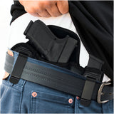 Tactical Pancake Gun Holster by Houston | ECO Leather Concealed Carry Soft Material | Suede Interior for Protection | Inside The Waistband | Right Hand Fits most 1911 4" & 5" With Rail