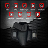 Tactical Pancake Gun Holster by Houston | ECO Leather Concealed Carry Soft Material | Suede Interior for Protection | Inside The Waistband | Right Hand Fits most 1911 4" & 5" With Rail