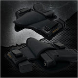 Tactical Pancake Gun Holster by Houston | ECO Leather Concealed Carry Soft Material | Suede Interior for Protection | Inside The Waistband | Right Hand Fits most 1911 4" & 5" With Rail