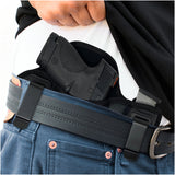 Tactical Pancake Gun Holster Houston - ECO Leather Concealed Carry Soft Material | Suede Interior for Protection | IWB | with Mag Pouch | Fit: Glock 19 23 32 26 27 33 30 | M&P Shield, Taurus PT111