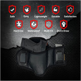 Tactical Pancake Gun Holster Houston - ECO Leather Concealed Carry Soft Material | Suede Interior for Protection | IWB | with Mag Pouch | Fit: Glock 19 23 32 26 27 33 30 | M&P Shield, Taurus PT111