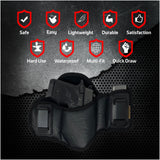 Tactical Pancake Gun Holster Houston - ECO Leather Concealed Carry Soft Material | Suede Interior for Protection | IWB | with Mag Pouch | Fits: Glock 42 43 | Kahr 9mm .40 .45 | Bersa .380 | Ruger LC9