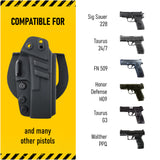 Kydex Holster by Houston Holsters | Concealed Carry Kydex Holsters Strong Metal Clip | OWB IWB Pistol Holster fits for Art KY 24/7