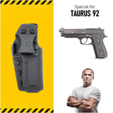 Kydex IWB Black Gun Holster | Inside The Waistband Guns Holsters for Concealed Carry | Reinforced Case Clip for Strong Retention | Kydex Holster HQ for Fast Access | Fits for Beretta 92 / Taurus 92