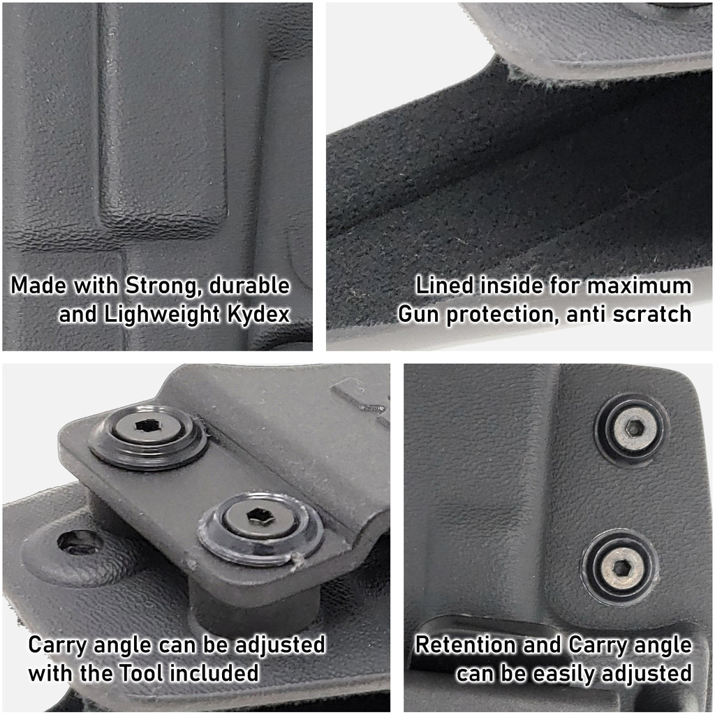 Houston IWB Kydex Holster For Glock 26/27/33 - Right Hand, Carbon Fiber Finish, Soft Suede Lining 10 thumbnail image