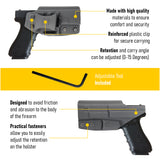Concealed Carry Iwb Kydex Holster - by Houston | Lined Inside for Strong Retention and Protection | Reinforced Plastic Clip | Lightweight | Glock 17