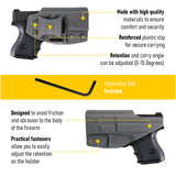 Concealed Carry Iwb Kydex Holster - by Houston | Lined Inside for Strong Retention and Maximum Protection | Reinforced Plastic Clip | Black Color | Lightweight Durable | for Glock 26