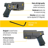 Concealed Carry Iwb Kydex Holster - by Houston | Lined Inside for Strong Retention and Maximum Protection | Reinforced Plastic Clip | Lightweight Durable | for Glock 48
