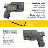 Concealed Carry Iwb Kydex Holster - by Houston | Lined Inside for Strong Retention and Maximum Protection | Reinforced Plastic Clip | Lightweight Durable | for Kahr cm 45