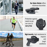 Level II Kydex Holster by Popular Holsters | Concealed Carry Glock 19 Holster Strong Rotating Clip | Glock 19 Holster Concealed Carry | Fit for Glock 19 / 23 / 32 / 17 / 22 / 31 | Level II Secure Glock Holster