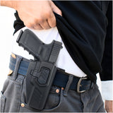Level II Kydex Holster by Popular Holsters | Concealed Carry Glock 19 Holster Strong Rotating Clip | Glock 19 Holster Concealed Carry | Fit for Glock 19 / 23 / 32 / 17 / 22 / 31 | Level II Secure Glock Holster