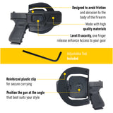 Level II Kydex Holster by Popular Holsters | Concealed Carry Glock 19 Holster Strong Rotating Clip | Glock 19 Holster Concealed Carry | Fit for Glock 19 / 23 / 32 / 17 / 22 / 31 | Level II Secure Glock Holster
