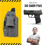 Concealed Carry Iwb Kydex Holster - by Houston | Lined Inside for Strong Retention and Maximum Protection | Reinforced Plastic Clip | Lightweight Durable | for Sig Sauer P365