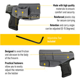 Concealed Carry Iwb Kydex Holster - by Houston | Lined Inside for Strong Retention and Maximum Protection | Reinforced Plastic Clip | Lightweight Durable | for Sig Sauer P365