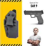 Kydex IWB Black Gun Holster | Inside The Waistband Guns Holsters for Concealed Carry | Reinforced Case Clip for Strong Retention | Kydex Holster HQ for Fast Access | Fits for SAR 9 9mm