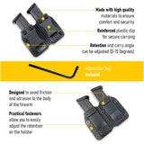 Double Kydex Magazine Pouch Case by Houston | Gun Holsters Concealment Tactical | Multi Use Holster Belt Loop for Pistol | Double Mag Case Pouch | Fits Double Mag Double Stack Glock 9/40