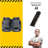 Houston Gun Holsters Double Kydex Magazine Pouch Case Concealment Tactical | Multi Use Holster Belt Loop for Pistol | Double Mag Case Pouch | Fits Double Mag Double Stack Glock .45
