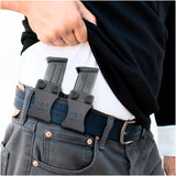 Houston Gun Holsters Double Kydex Magazine Pouch Case Concealment Tactical | Multi Use Holster Belt Loop for Pistol | Double Mag Case Pouch | Fits Double Mag Double Stack Glock .45